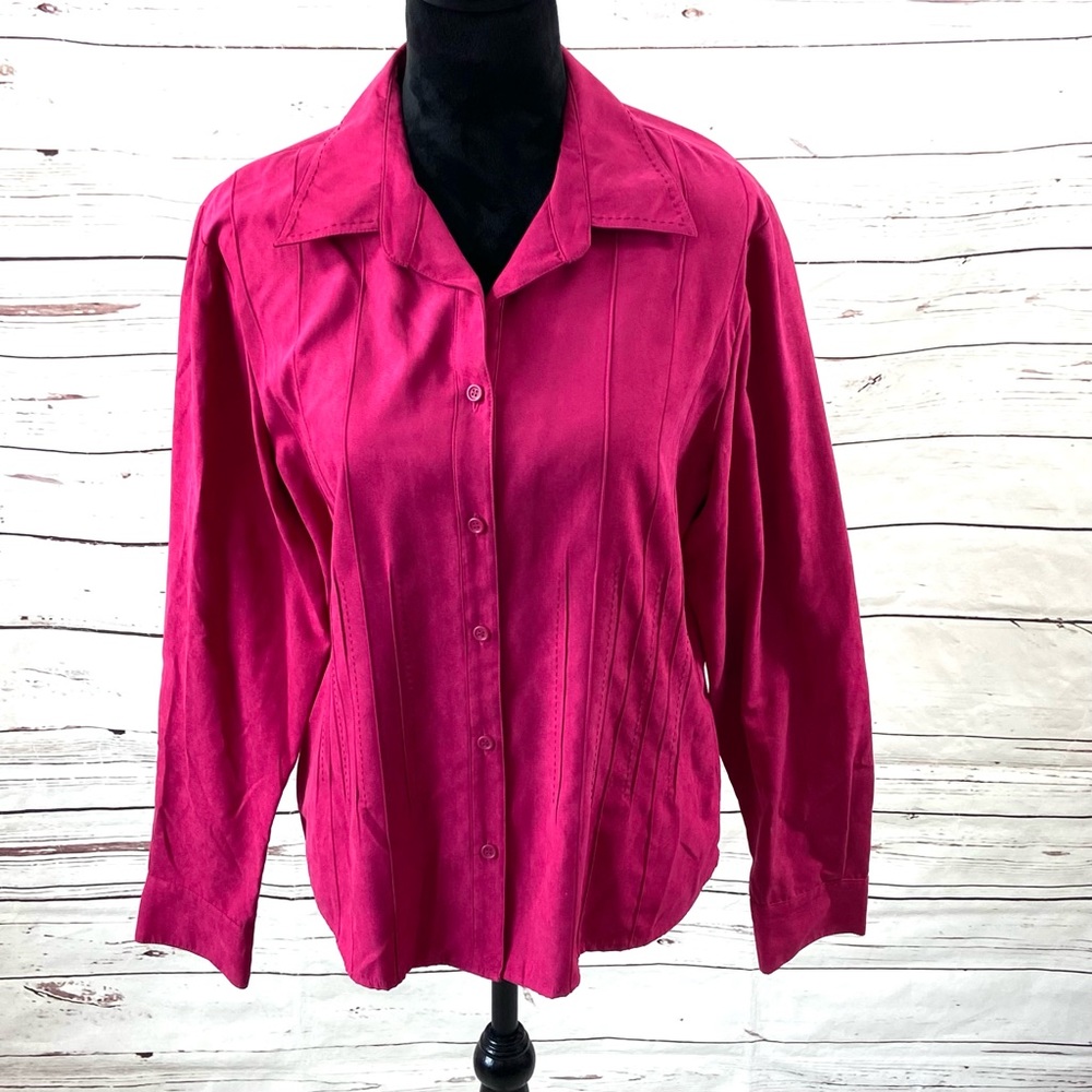 Talbots Shirt Women’s Large Pink Button Up Long Sleeve Collared Vintage.